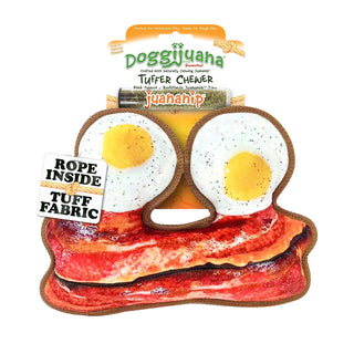 Doggijuana Tuffer Chewer Refillable Eggs & Bacon Dog Toy