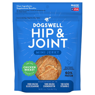 Dogswell Hip & Joint Chicken Recipe Mini Jerky Dog Treats, 4-oz bag