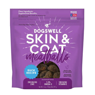 Dogswell Skin & Coat Meatballs Duck Recipe Dog Treats, 14-oz Bag