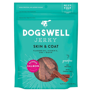 Dogswell Skin & Coat Salmon Recipe Jerky Dog Treats, 10-oz Bag