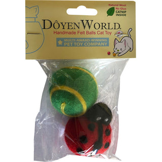 DoyenWorld Felt Ball with Ladybug Wool with Catnip Cat Toys