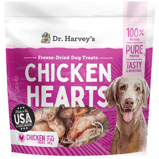 Dr. Harvey's Chicken Hearts for Dogs Freeze-Dried Treats, 7-oz Bag