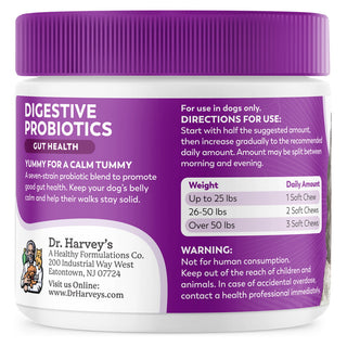 Dr. Harvey's Digestive Probiotics Gut Health Soft Chews Dog Supplement, 90-ct