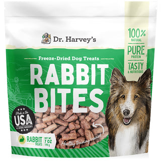 Dr. Harvey's Rabbit Bites Freeze-Dried Dog Treats, 7-oz Bag