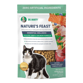 Dr. Marty Nature&#8217;s Feast Essential Wellness Beef, Salmon & Poultry Freeze-Dried Cat Food, 12-oz Bag