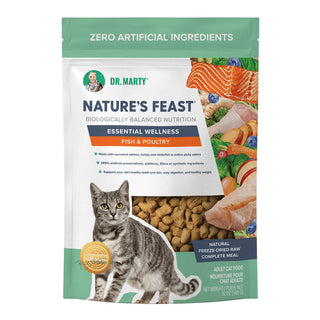 Dr. Marty Nature&#8217;s Feast Essential Wellness Fish & Poultry Freeze-Dried Cat Food, 12-oz Bag