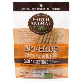 Earth Animal No-Hide Chicken Recipe Stix Dog Treats, 10 Pack