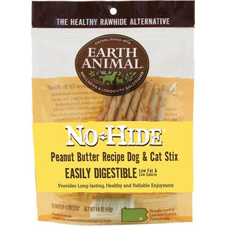 Earth Animal No-Hide Peanut Butter Recipe Stix Dog Treats, 10 Pack