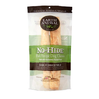 Earth Animal No Hide Pork Chews Dog Treats, Large, 2-Pack