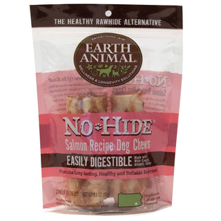 Earth Animal No-Hide Salmon Chews Dog Treats, 4", 2 Pack