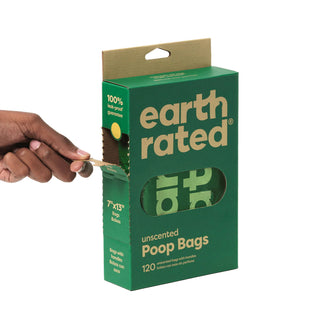 Earth Rated 120 Count Unscented Dog Waste Bags with Handles (Not on Rolls)