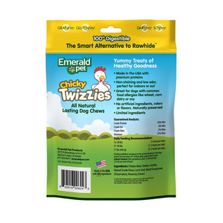 Emerald Pet Chicky Twizzies No-Rawhide Dog Chews 6, 6 Pieces