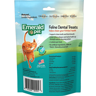 Emerald Pet Feline Dental Treats with Ocean Fish Cat Treats, 3-oz Bag