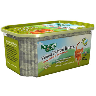 Emerald Pet Feline Dental Treats with Tuna Cat Treats, 11-oz