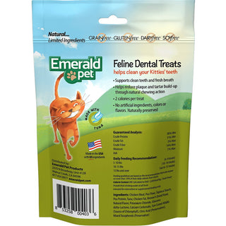 Emerald Pet Feline Dental Treats with Tuna Cat Treats, 3-oz Bag