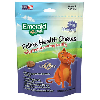 Emerald Pet Hairball Support Grain-Free Cat Soft Chews, 2.5-oz bag