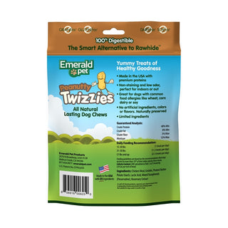 Emerald Pet Peanutty Twizzies No-Rawhide Dog Chews 6, 6 Pieces