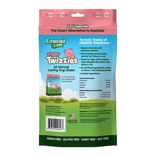 Emerald Pet Piggy Twizzies No-Rawhide Dog Chews 9, 6 Pieces