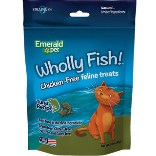 Emerald Pet Wholly Fish! Tuna Recipe Cat Treats, 3-oz bag