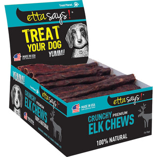 Etta Says! CHEW! Crunchy Premium Elk Chews Dog Treats, 4.5-Inch, Case of 36