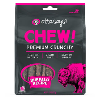 Etta Says! CHEW! Premium Crunchy Buffalo Recipe Dog Treats, 4.5-oz Bag