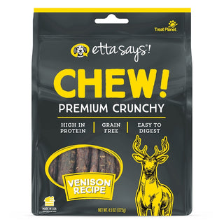 Etta Says! CHEW! Premium Crunchy Venison Recipe Dog Treats, 4.5-oz Bag