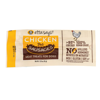 Etta Says! Chicken Deli Sausages Meaty Dog Treats, Case of 12