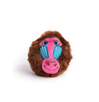 fabdog Faball Baboon Plush Squeaker Dog Toy, Small