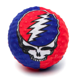 fabdog Faball Grateful Dead Steal Your Face Plush Squeaker Dog Toy, Small