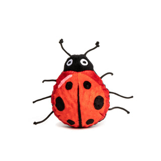 fabdog Faball Ladybug Plush Squeaker Dog Toy, Small