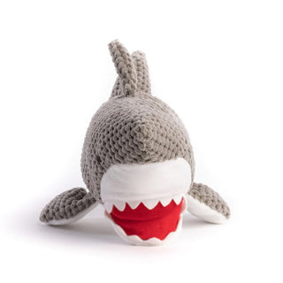 fabdog Floppy Shark Plush Squeaky Dog Toy, Large