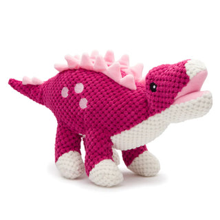 fabdog Floppy Stegosaurus Dinosaur Plush Squeaky Dog Toy, Large