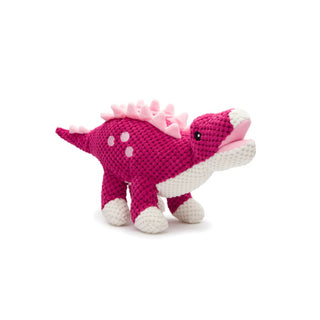 fabdog Floppy Stegosaurus Dinosaur Plush Squeaky Dog Toy, Small