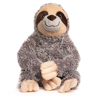 fabdog&#174; Fluffy Sloth Plush Squeaker Dog Toy, Large