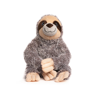 fabdog&#174; Fluffy Sloth Plush Squeaker Dog Toy, Small