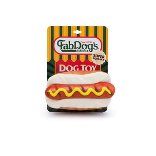 fabdogs Famous Hot Dog Squeaker Dog Toy