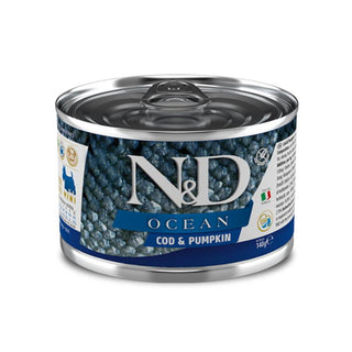 Farmina N&D Ocean Cod & Pumpkin Adult Mini Wet Dog Food, 4.8-oz Cans, Case of 6