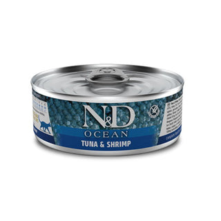 Farmina N&D Ocean Feline Tuna & Shrimps Canned Cat Food, 2.46-oz Cans, Case of 24