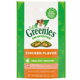 FELINE GREENIES SmartBites Healthy Indoor Chicken Flavor Cat Treats, 2.1-oz