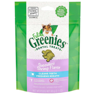 FELINE GREENIES Succulent Shrimp Flavor Dental Cat Treats, 2.1-oz Bag