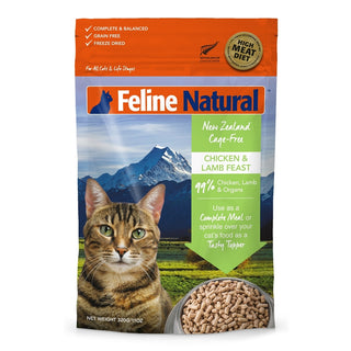 Feline Natural Chicken & Lamb Feast Raw Freeze-Dried Cat Food, 11-oz Bag