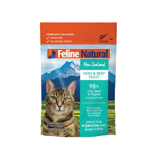 Feline Natural Hoki & Beef Feast Pouch Cat Food, 3-oz, Case of 12