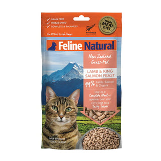 Feline Natural Lamb & King Salmon Feast Freeze-Dried Cat Food, 3.5-oz bag