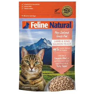 Feline Natural Lamb & King Salmon Feast Raw Freeze-Dried Cat Food, 11-oz Bag