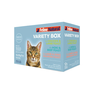 Feline Natural Variety Box Pouch Cat Food, 3-oz, Case of 12