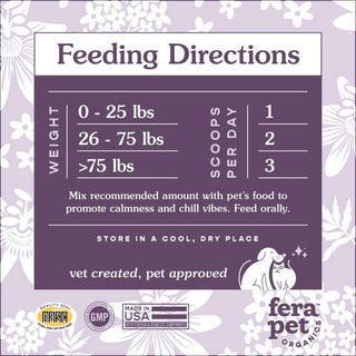 Fera Pets Calming Support Powdered Supplement for Dogs and Cats