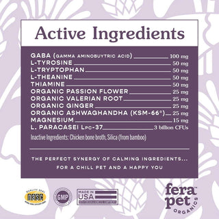 Fera Pets Calming Support Powdered Supplement for Dogs and Cats