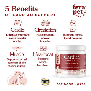 Fera Pets Cardiac Support for Dogs and Cats, 120 Capsules