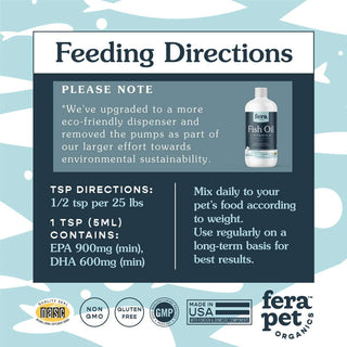 Fera Pets Fish Oil for Dogs & Cats, 16-oz