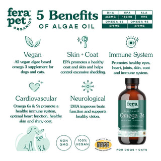 Fera Pets Vegan Omega-3 Oil for Dogs and Cats, 8-oz